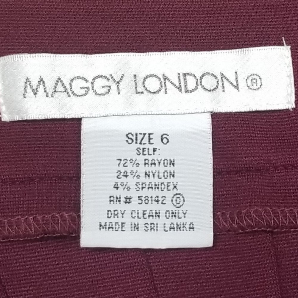 Maggy London Ponte Dress in Wine - Picture 3 of 16